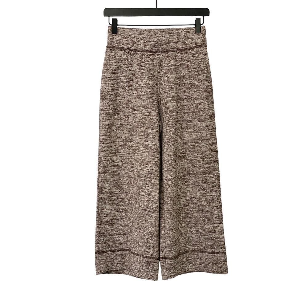 LOGO Lori Goldstein Cropped Knit Pants High Rise Wide Leg Stretch Comfy Size XXS